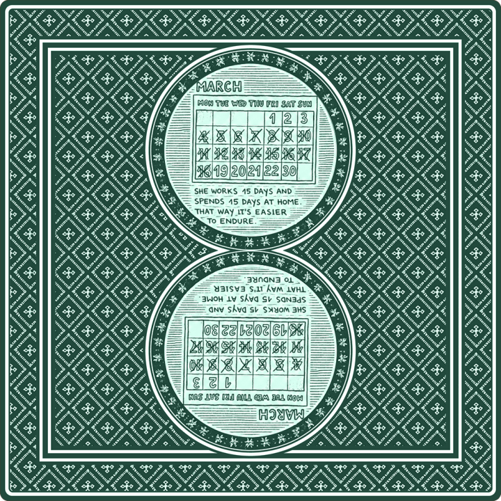 Green Memory Card with calendar illustration
