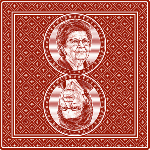 Red Memory Card with portrait of Ceferina Garcia