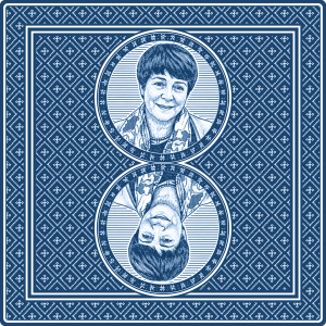 Blue Memory Card with portrait of Silvia Henao