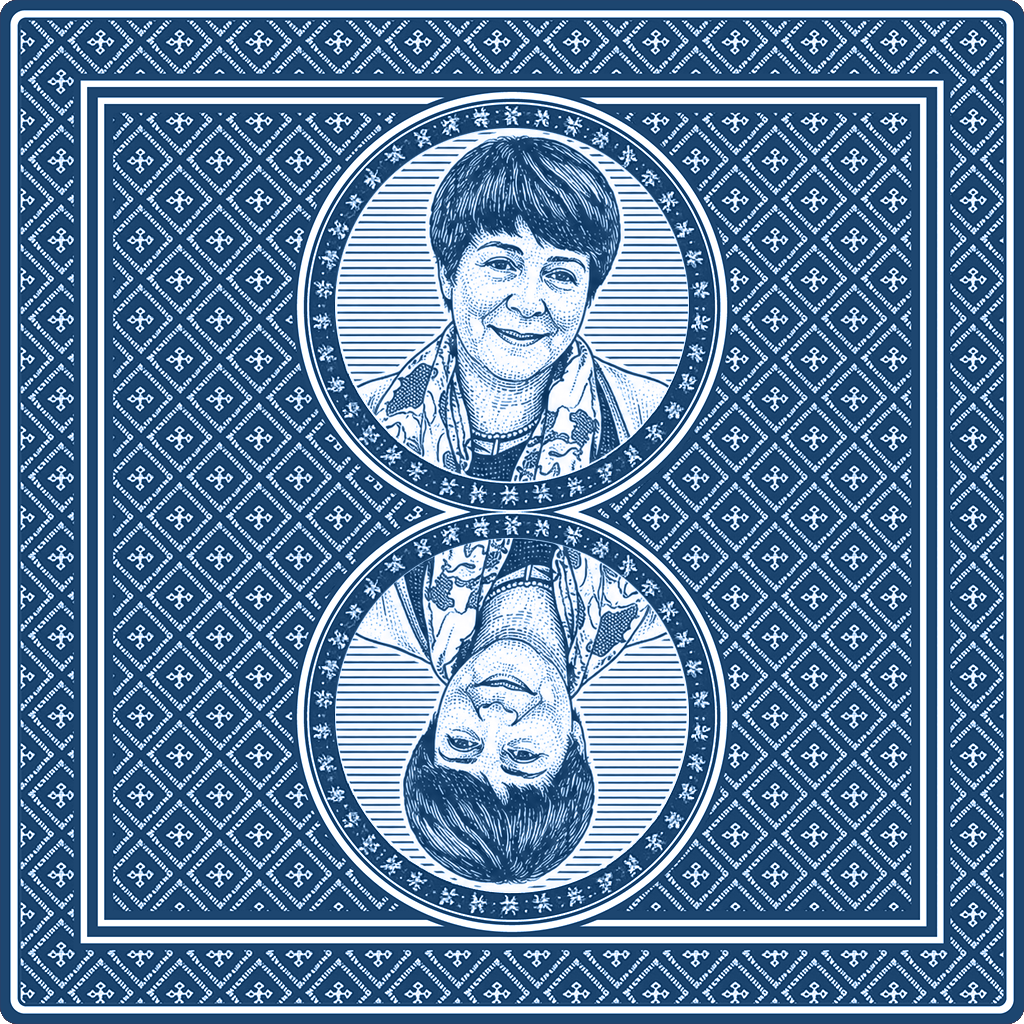 Blue Memory Card with portrait of Silvia Henao