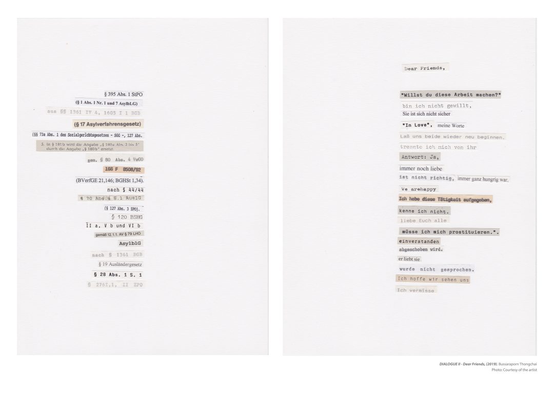 Collage of tex snippets from bureaucratic letters